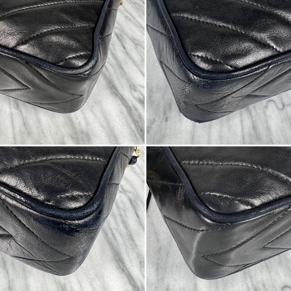 Chanel Black Lambskin Leather CC Quilted Camera Chain Crossbody Bag - Picture 12 of 17